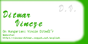 ditmar vincze business card